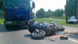 Nałęczowska: Motocyklista zderzył się z samochodem osobowym i ciężarówką