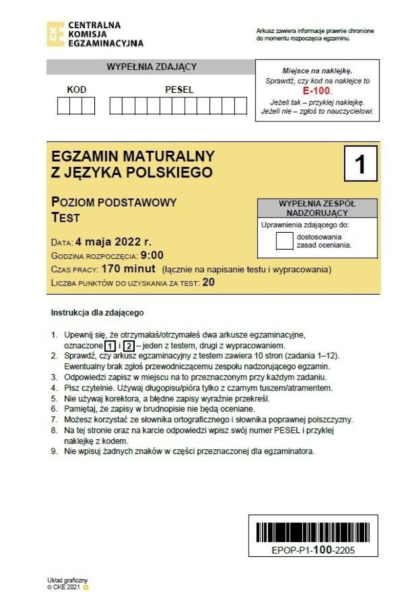 Mamy sugerowane odpowiedzi! Maturzysto, sprawdź jak ci poszło!