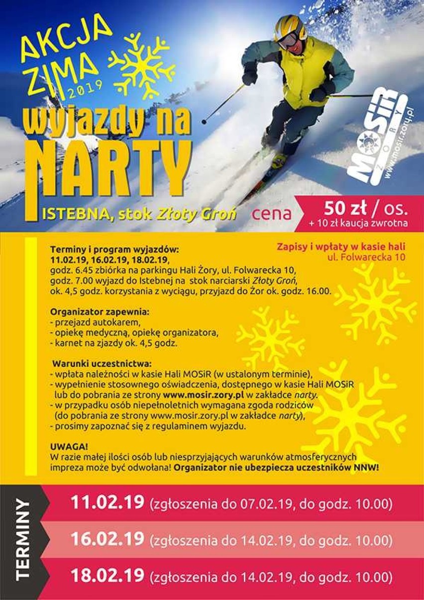 Akcja Zima 2019 w MOSiR Żory: narty, kuligi i łyżwy