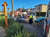 Wypadek w Leszczynach. Dwie osoby zostały przewiezione do szpitala