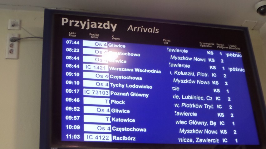 Myszków. Awaria na kolei. Duże opóźnienia pociągów do Częstochowy i na Śląsk