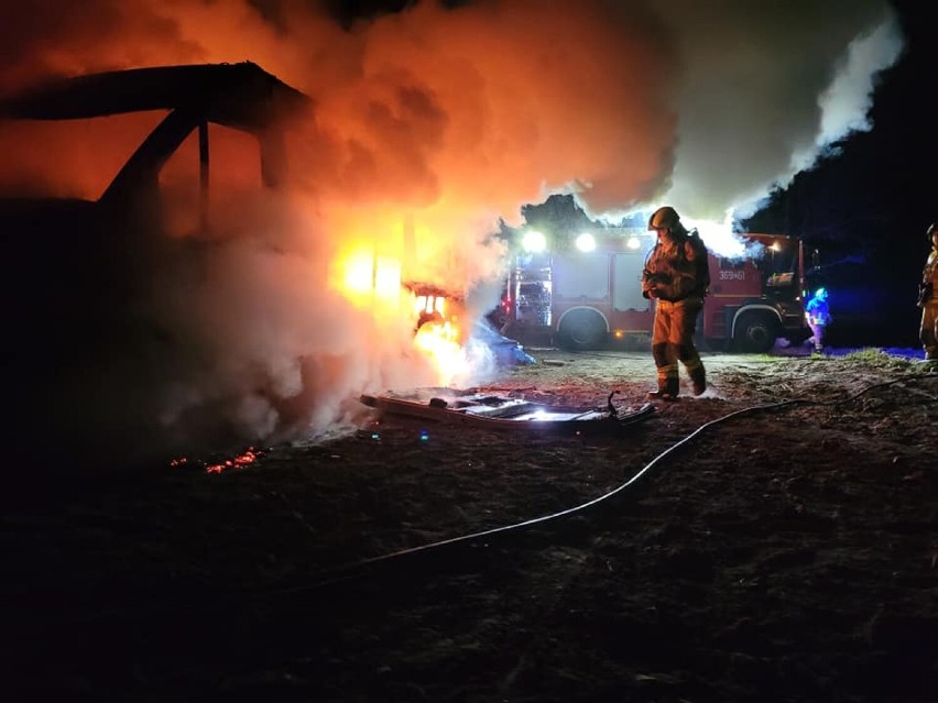Pożar dostawczaka w gminie Choceń