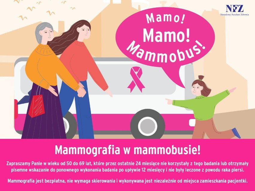 Akcja NFZ. Mamo! Mamo! Mammobus! Bezpłatna mammografia dla Małopolanek 
