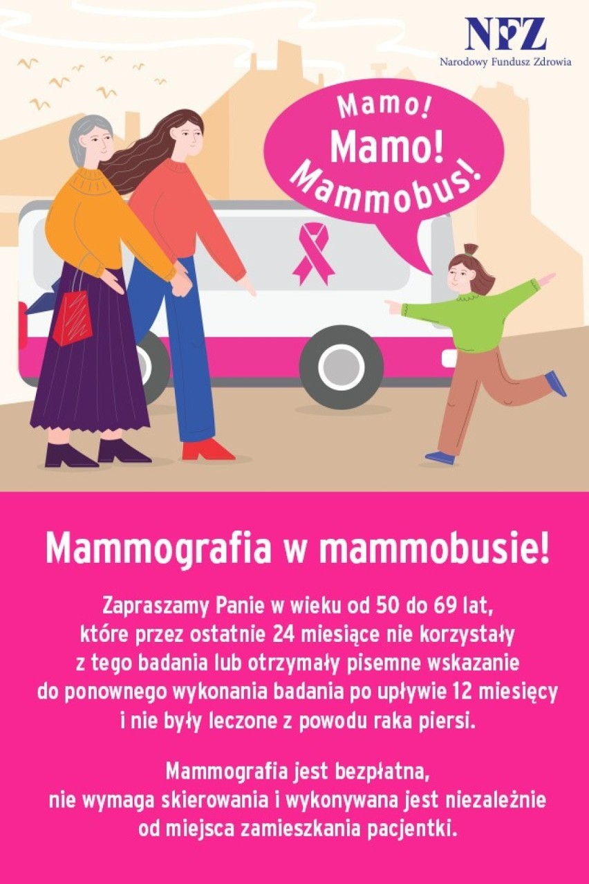 Akcja NFZ. Mamo! Mamo! Mammobus! Bezpłatna mammografia dla Małopolanek 