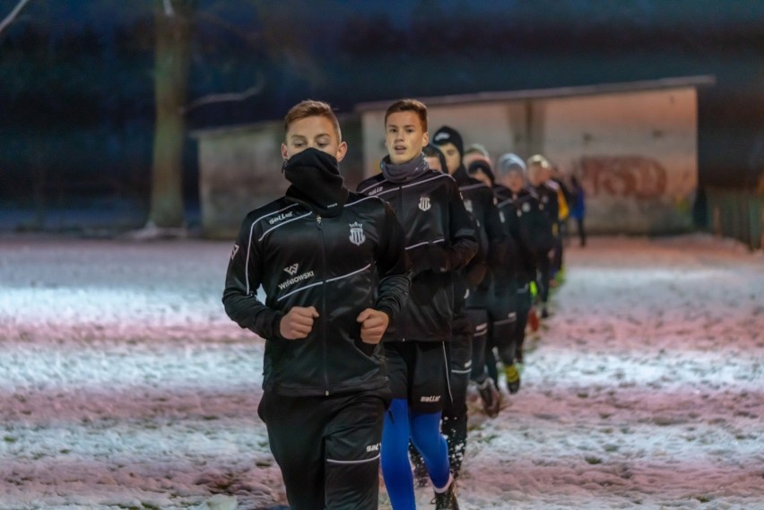 Sądeczanie na treningu - jeszcze na śniegu