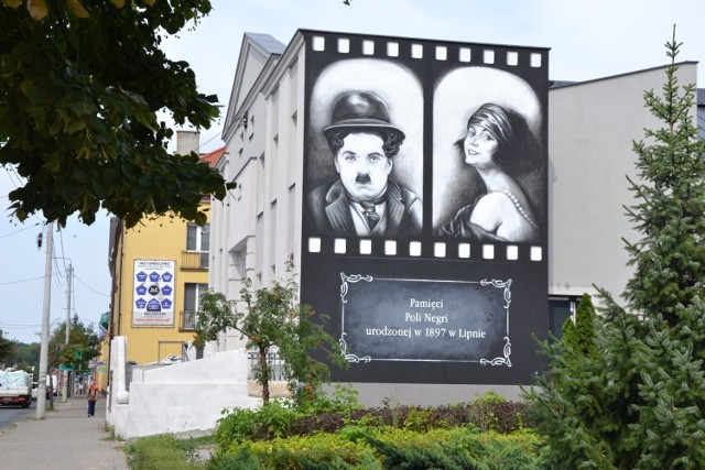 Mural na ścianie kina "Nawojka" w Lipnie