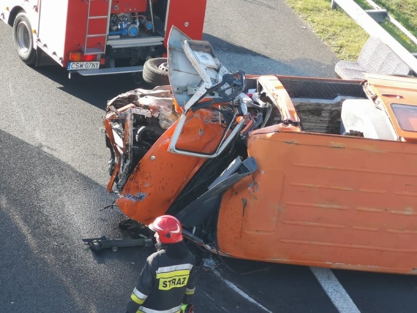 Do wypadku doszło w Rulewie na A1 w stronę Torunia.