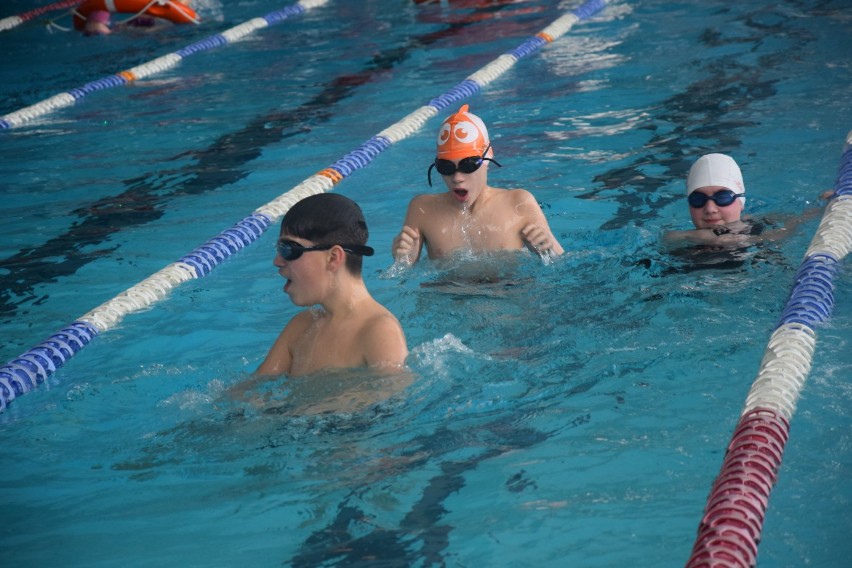 Młodzi ratownicy rywalizowali na pływalni w Zawierciu FOTO