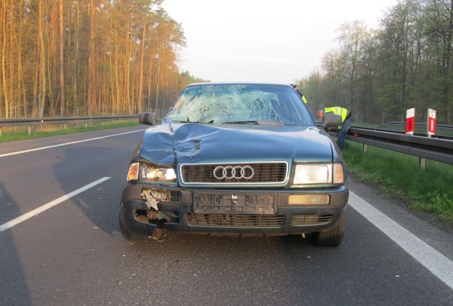 Wczoraj rano audi 80 potrąciło 20-latka na krajowej dziesiątce. Pieszy zginął na miejscu.