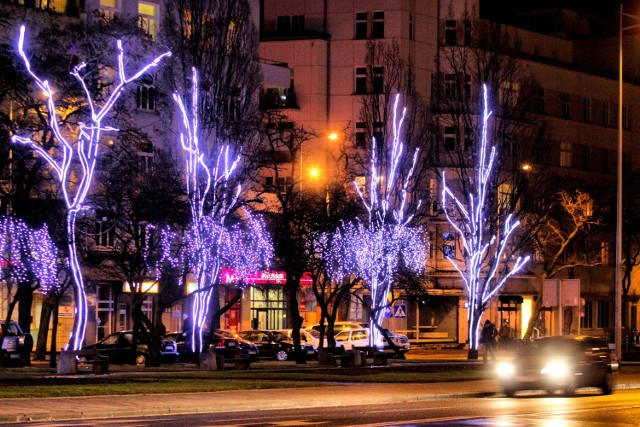 Oświetlenie przy Skwerze Kościuszki w Gdyni