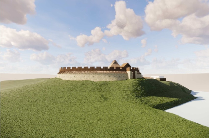 Projekt koncepcyjny "Ekspozycja zabudowy grodu w Dobromierzu" stworzony przez Autorską Pracownię architektoniczną Macieja Małachowicza wiosną 2018 roku