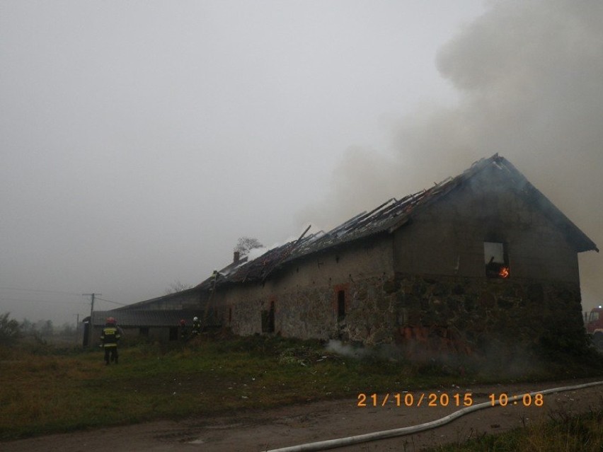 Pożar w miejscowości Krzywińskie