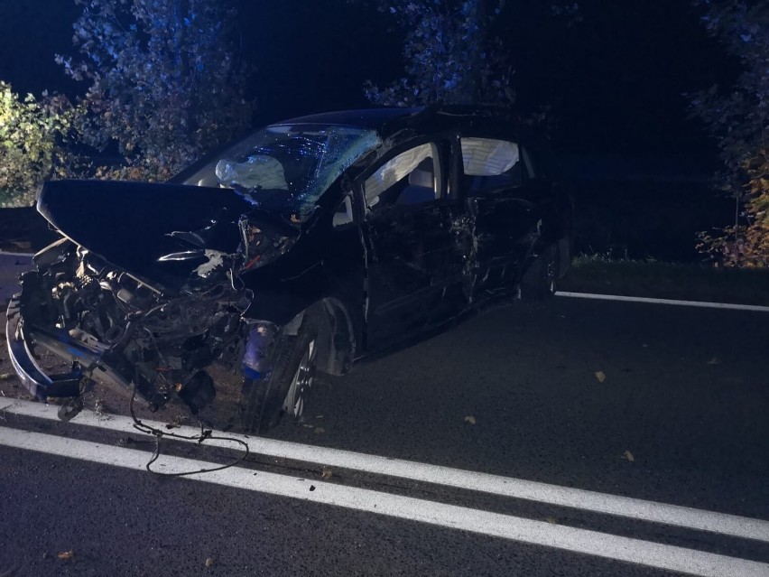Groźny wypadek w Siedliskach koło Tarnowa. Kierowca zasnął za kierownicą i ściął drzewo