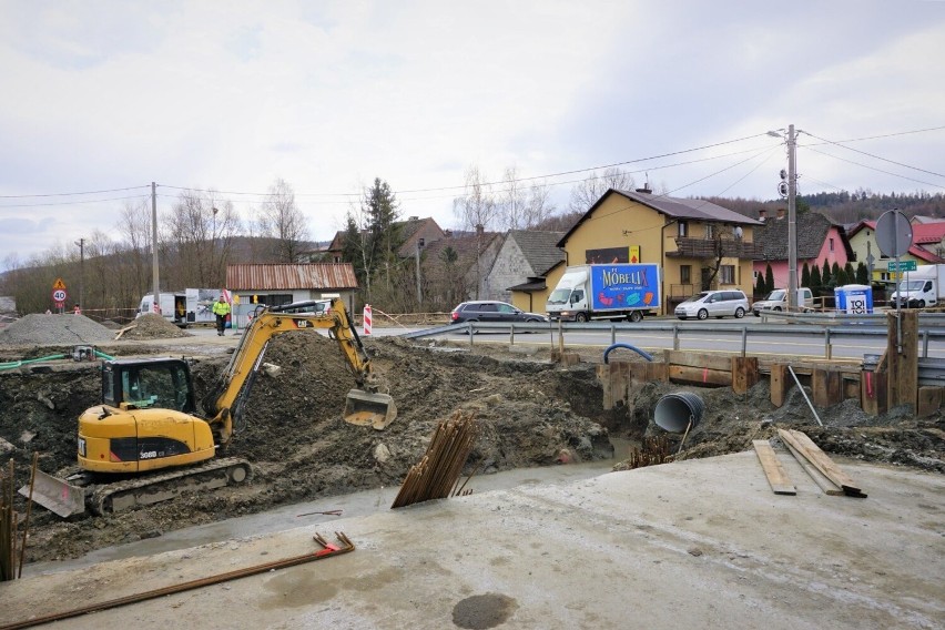 Przebudowywane skrzyżowanie w Biertowicach