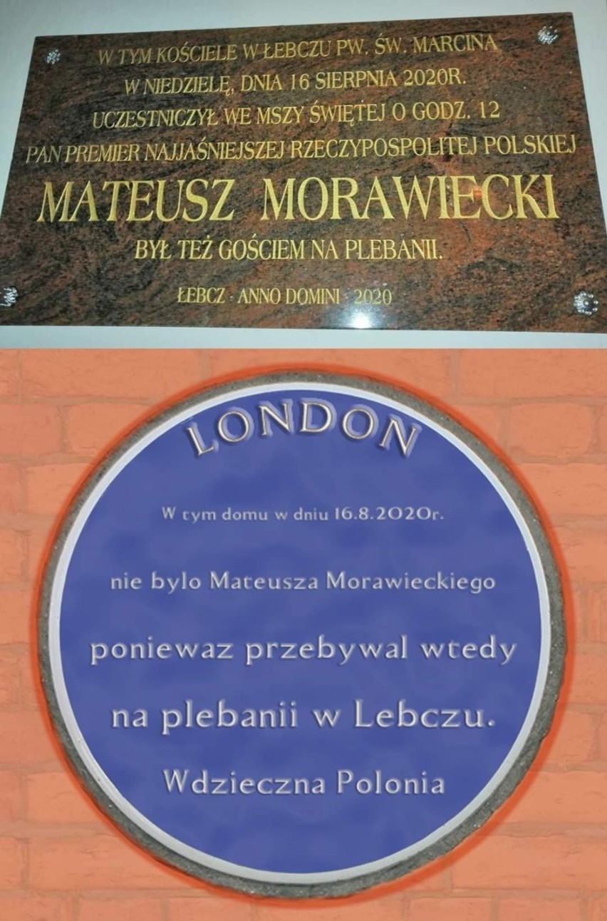 Premier Morawiecki w Łebczu. Internet nie pozostał cichy i skomentował pamiątkową tablicę w kościele w Łebczu | MEMY