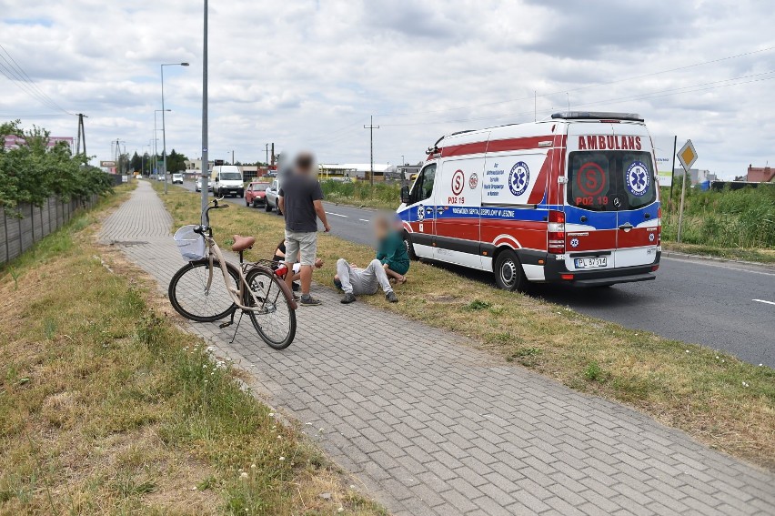 Wypadek na Wolińskiej, potrącony rowerzysta