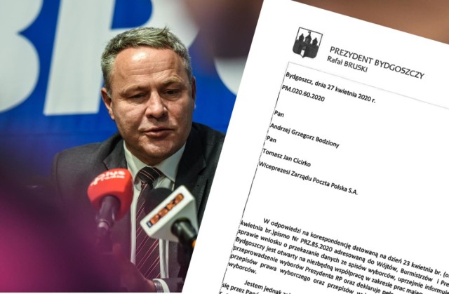 Prezydent Bruski odpisuje na pismo Poczty Polskiej i odmawia przekazania danych ze spisu wyborców.