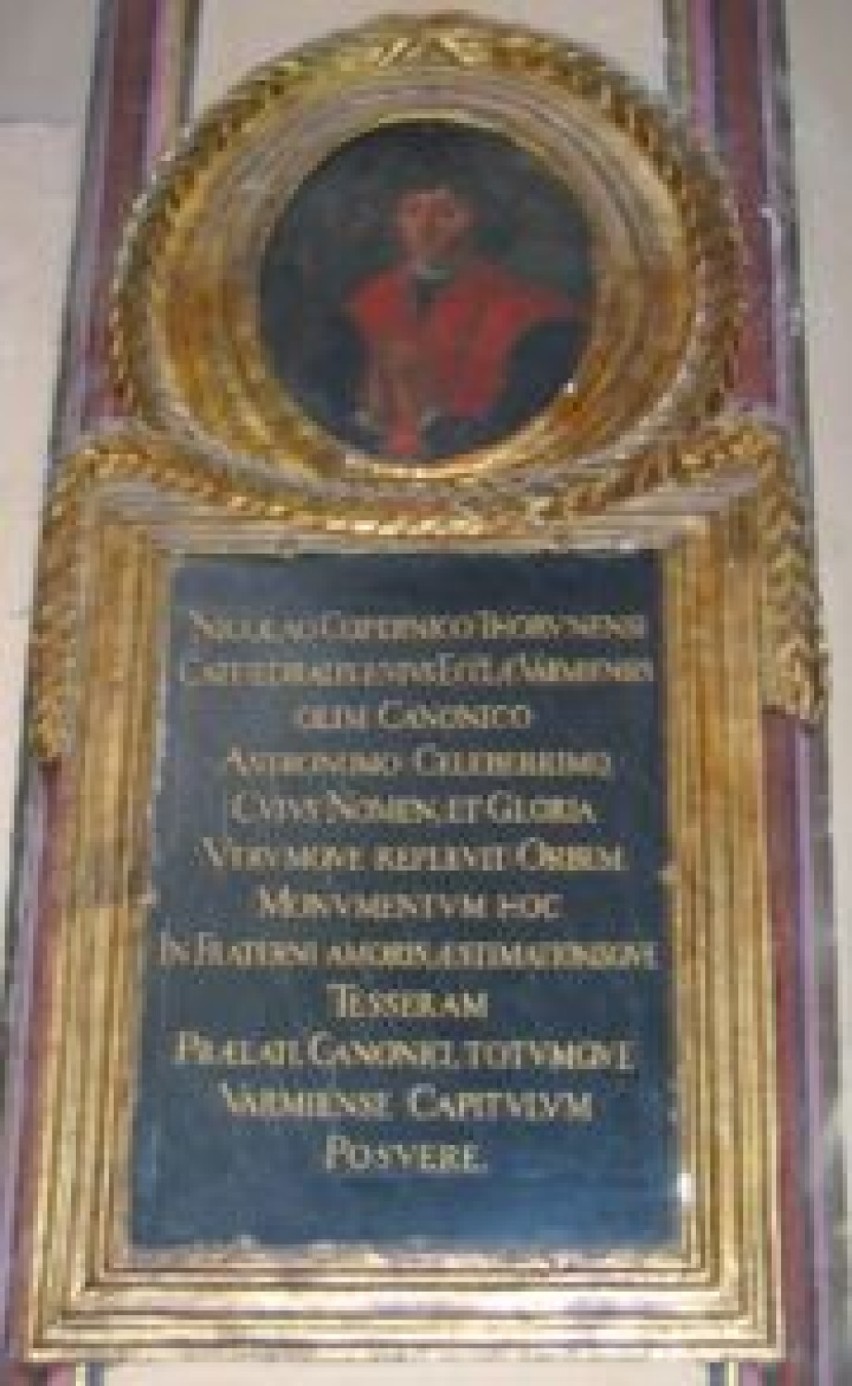 Epitafium Mikołaja Kopernika w katedrze fromborskiej.