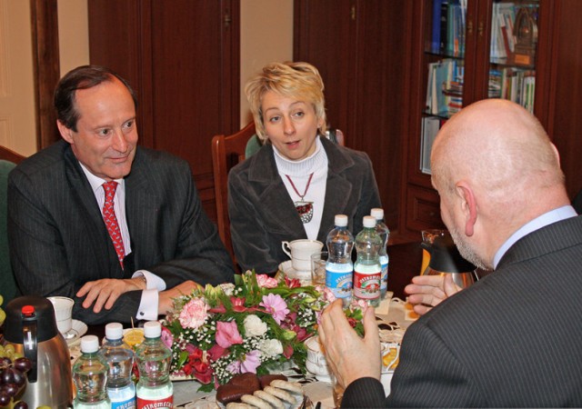 Francois Barry Delongchamps podczas prywatnego spotkania z prezydentem Torunia