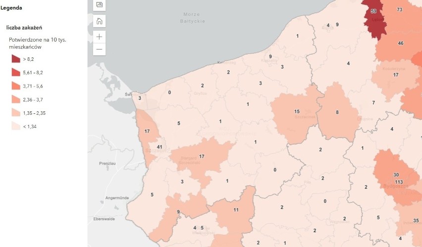 Koronawirus - woj. zachodniopomorskie, 1.03.2021