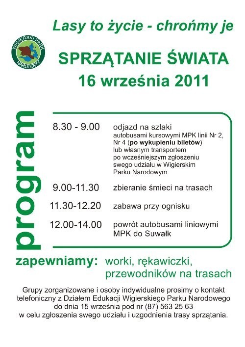 Sprzątanie Świata w Wigierskim Parku Narodowym