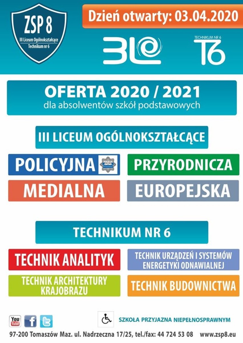 Będą nowe kierunki w szkołach średnich w Tomaszowie na rok szkolny 2020/2021 [plakaty]