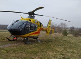 Lądowanie śmigłowca LPR w Strońsku. Pomagała straż pożarna z Zapolic