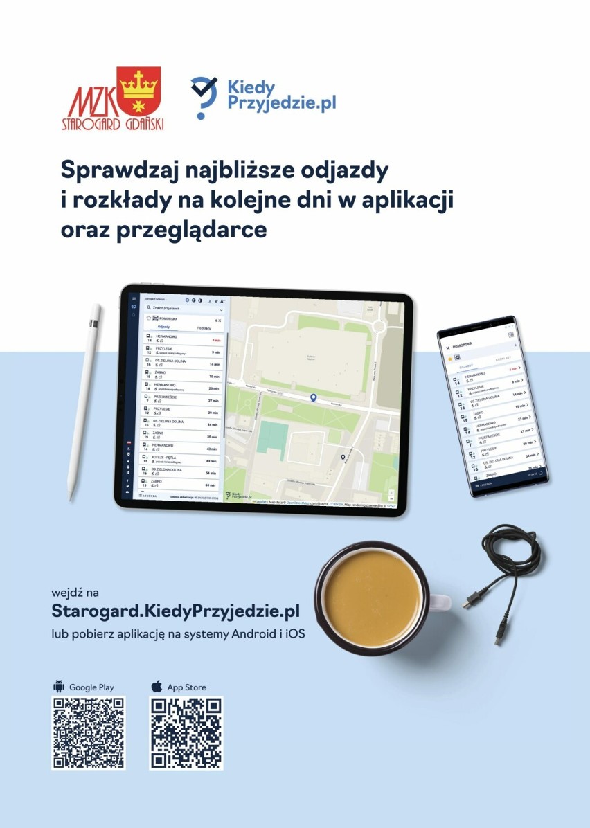 Sprawdź kiedy przyjedzie autobus. Nowa aplikacja dla pasażerów MZK Starogard Gdański 