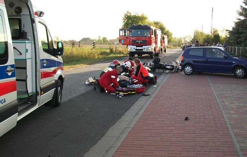 Wypadek w Lądku. Motocyklista trafił do szpitala