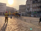 Tragedia w Mysłowicach. Helikopter LPR wylądował na rynku. Niestety mężczyzny nie udało się uratować