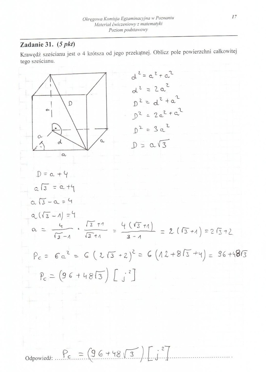 PRÓBNA MATURA 2013 Z MATEMATYKI - ODPOWIEDZI STRONA 11