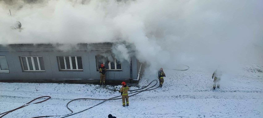 Pożar budynku mieszkalnego w Koninie. Trwa akcja gaśnicza