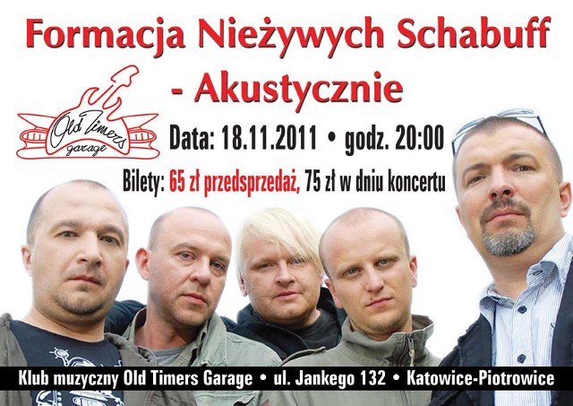 Plakat koncertu w Old Timers Garage