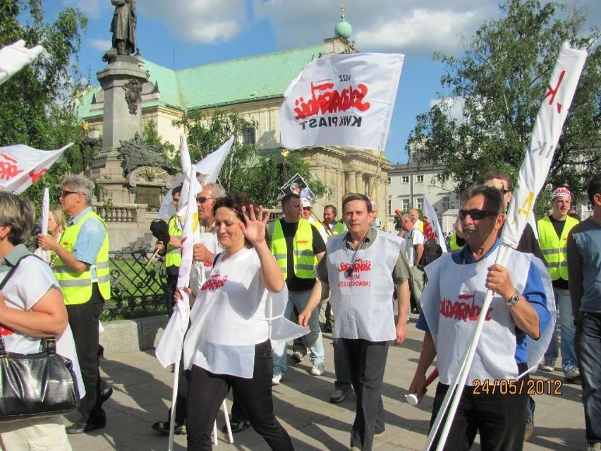 Związkowcy z myszkowskiej Solidarności protestowali w Warszawie