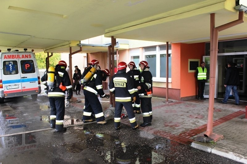 Pożar w Powiatowym Centrum Medycznym w Braniewie - ćwiczenia