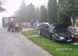 Wypadek w miejscowości Zrecze Małe. Zderzyło się auto z traktorem [zdjęcia]