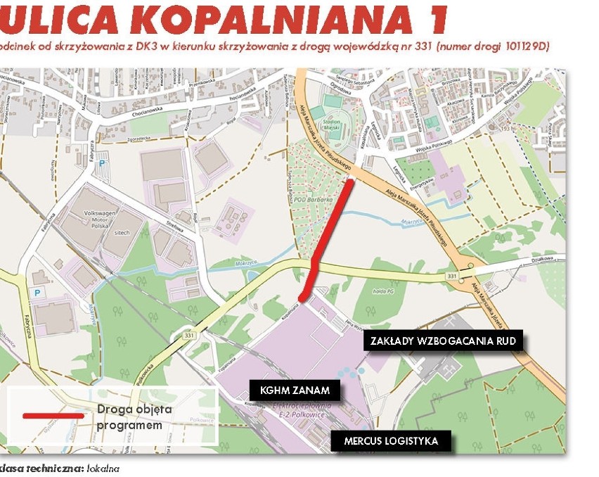 Polkowice: „Bezpiecznie na szychtę" to nazwa projektu przebudowy dróg dojazdowych do zakładów KGHM