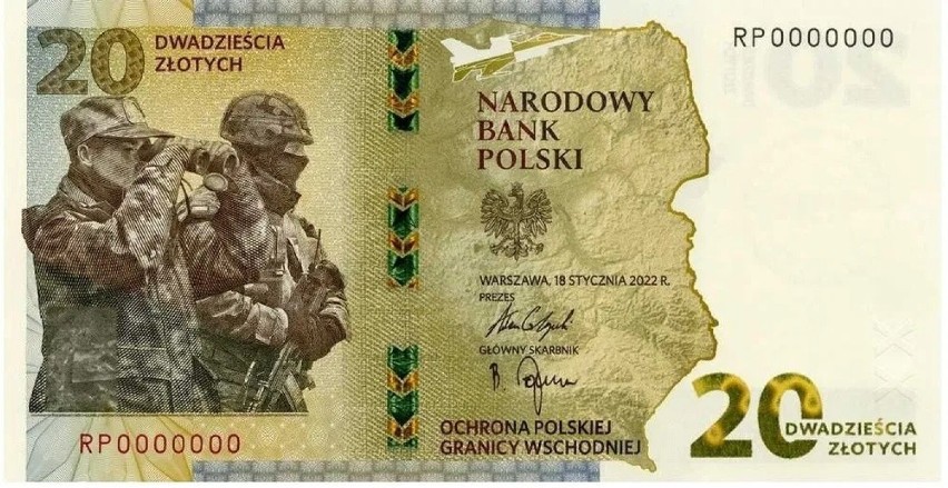 Banknot kolekcjonerski o nominale 20 zł "Ochrona Polskiej...