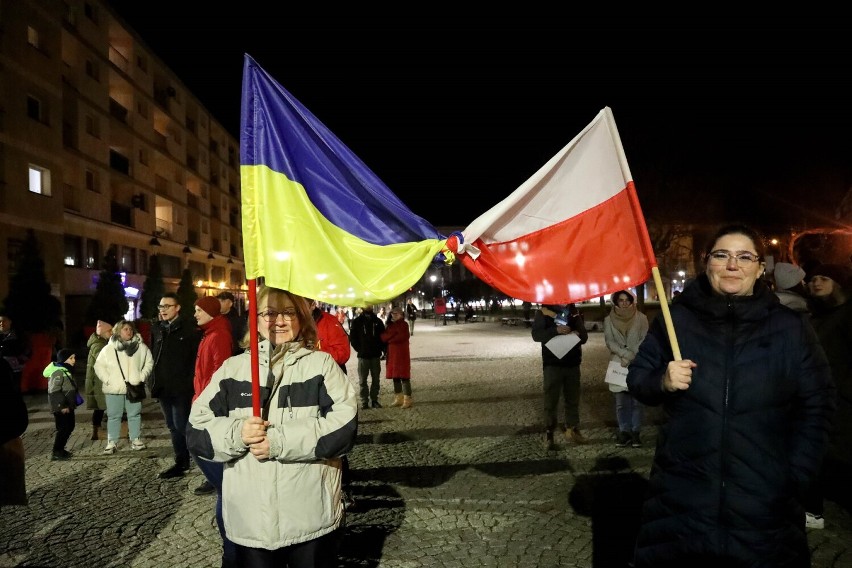 W lutym na legnickim rynku odbył się protest przeciwko wojnie w Ukrainie