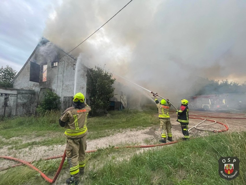 Pożar budynku w gminie Brześć Kujawski