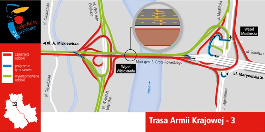 Trasa AK. Zmiany w ruchu - pojedziemy wyremontowaną częścią...