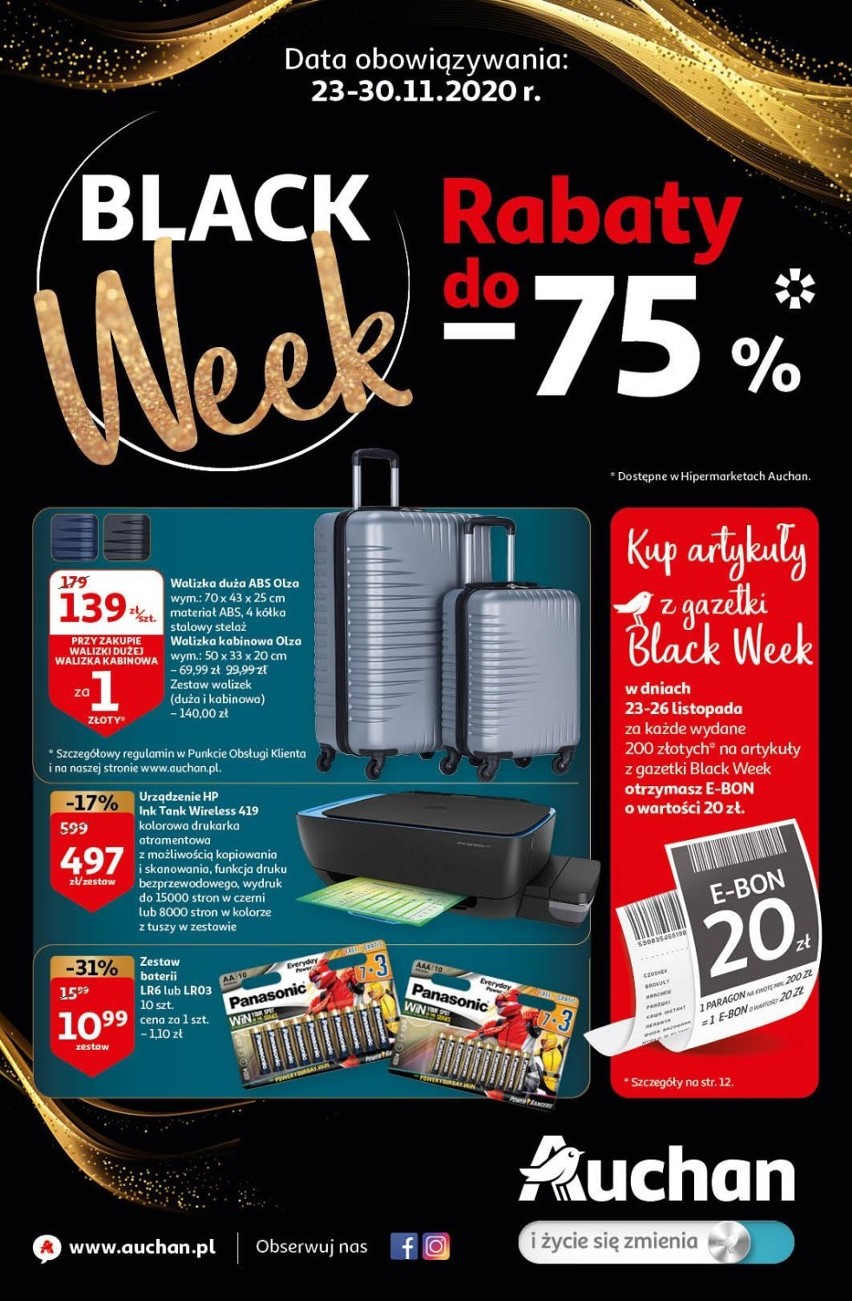 Auchan Black Friday 2020 - GAZETKA. Promocje do 75%. Zobacz okazje na Czarny Piątek w Auchan i innych sklepach