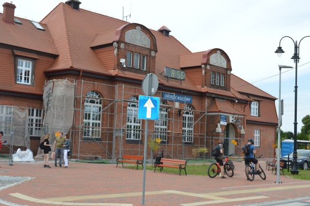 A tak wyglądał dworzec PKP w Tucholi jeszcze w trakcie remontu