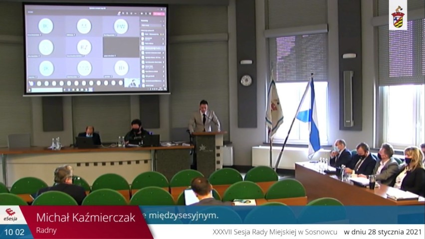 Michał Kaźmierczak zabrał głos podczas sesji Rady Miejskiej...