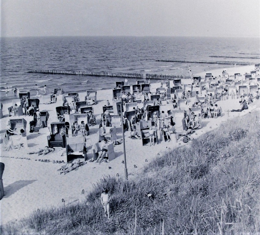 Plaża w Ustce, lata 70.
