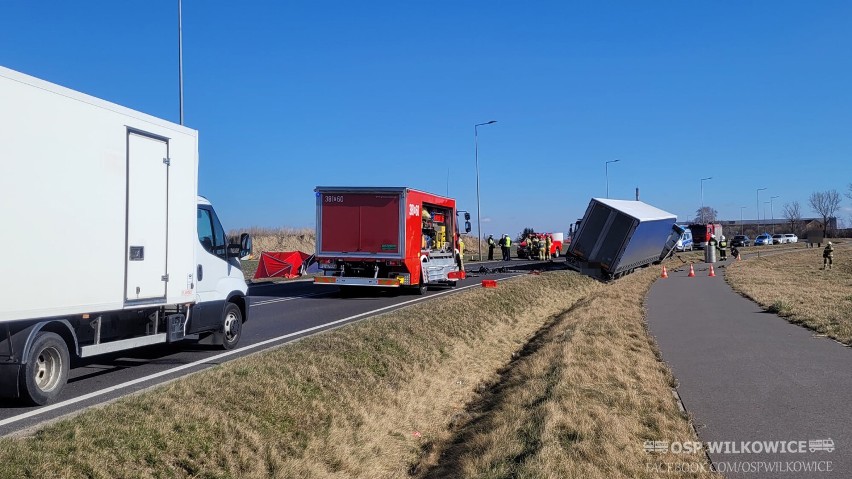 Śmiertelny wypadek pod Lesznem. W Maryszewicach audi zderzyło się czołowo z ciężarówką. Zginął 29-latek
