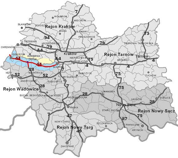 Mapa utrudnień w Skawinie