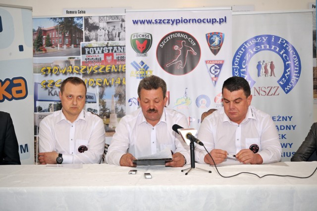 Organizatorzy Szczypiorno Cup podczas konferencji prasowej