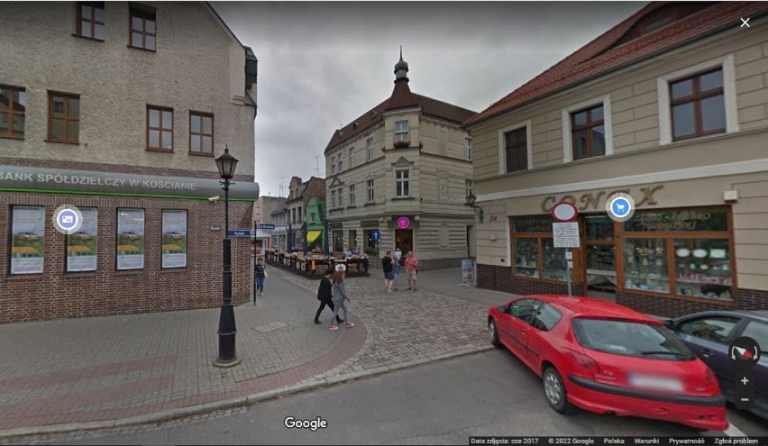 Kościan. Rynek i okolice w Google Street View