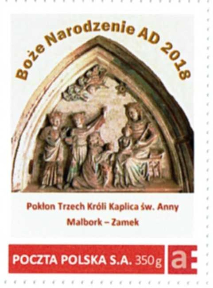 Malbork. "Pokłon Trzech Króli" z zamkowej kaplicy trafił na znaczek pocztowy